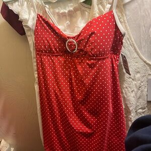 Red Polka Dot Swim Dress NWT